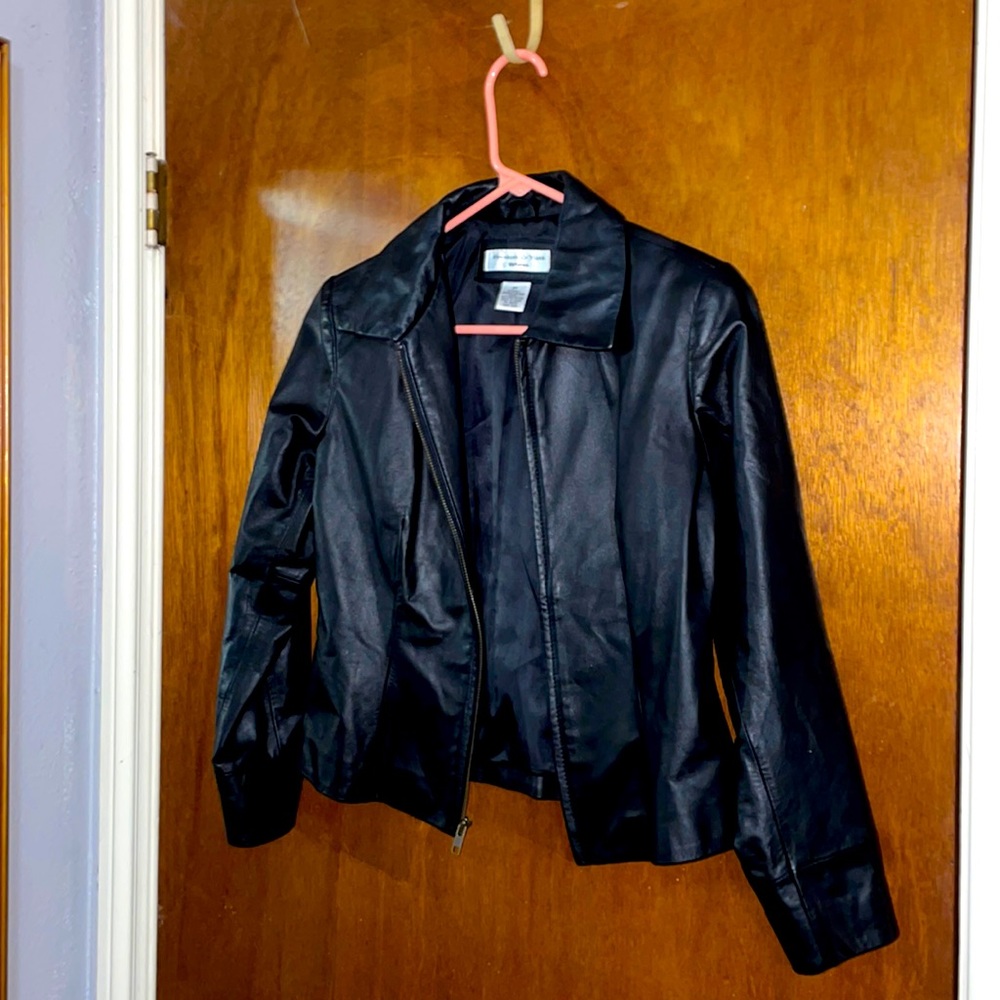 Black leather jacket